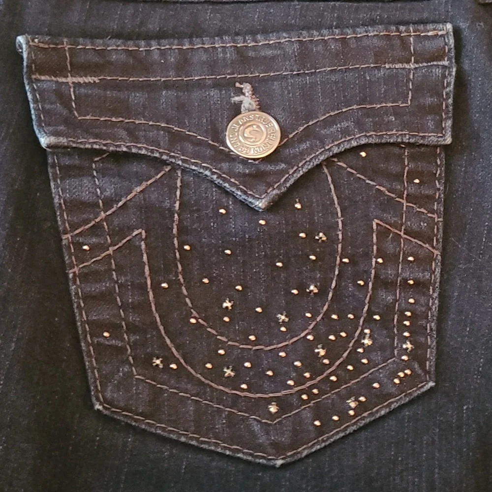 True Religion Billy Dark Wash Straight Leg Jeans - Picture 5 of 12